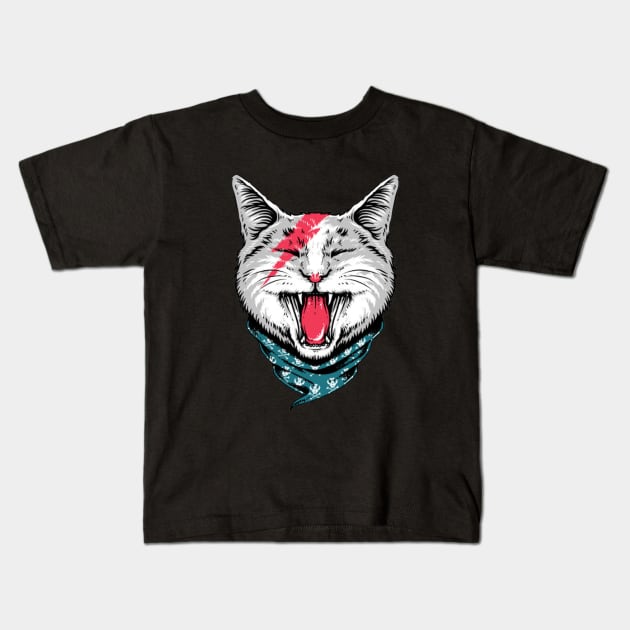 cat rock Kids T-Shirt by janrewes